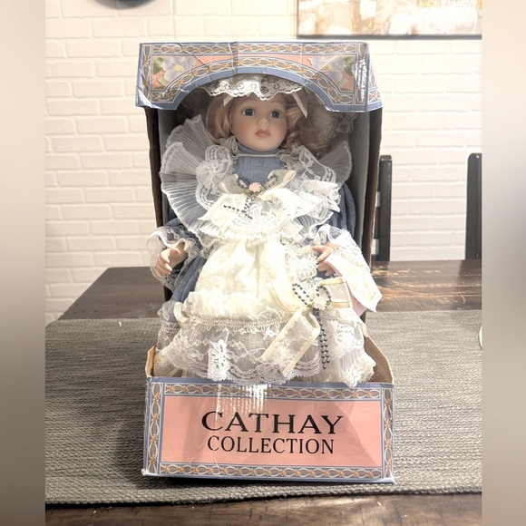 Porcelain Doll - Blue and White - Picture 1 of 7